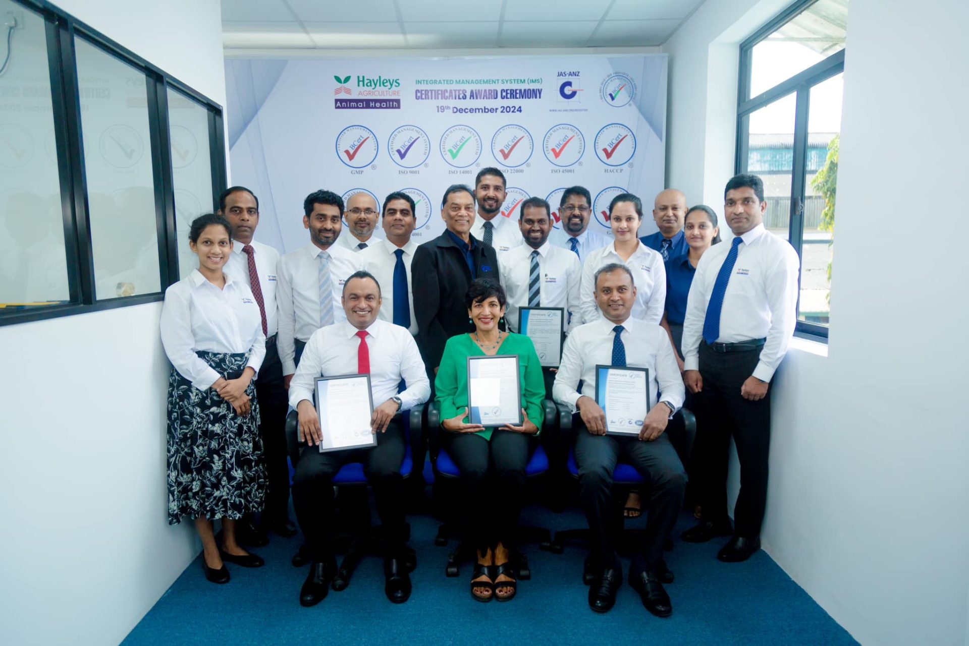 Hayleys Animal Health receiving ISO certifications